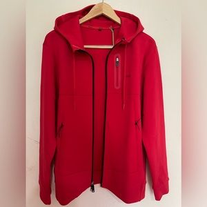 Red Hugo Boss men’s zip-up hoodie